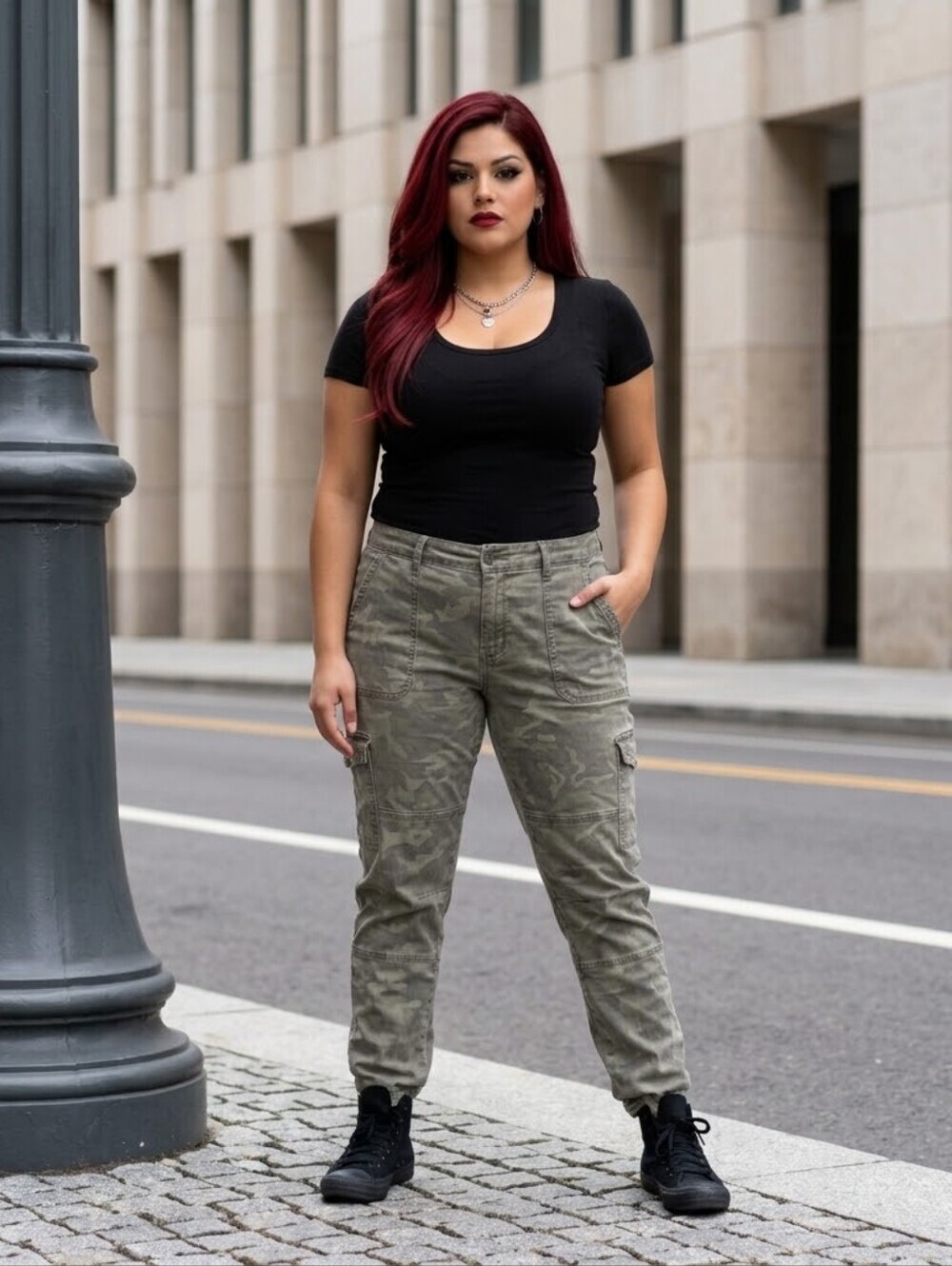 Plus Size AVA & VIV Flat Front Grunge Moto Jeggings Plus 18W Green Camo Stretch